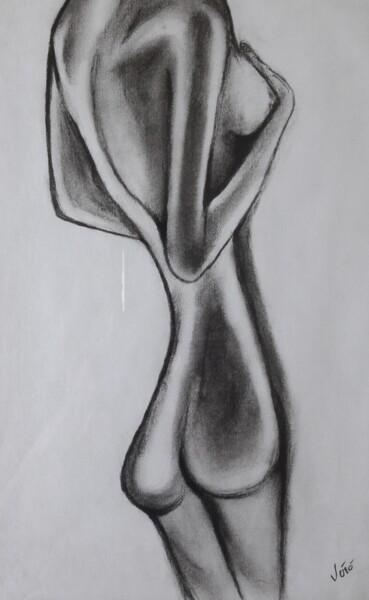 Drawing titled "Cachez ce sein!" by Vsp, Original Artwork, Graphite Mounted on Wood Panel