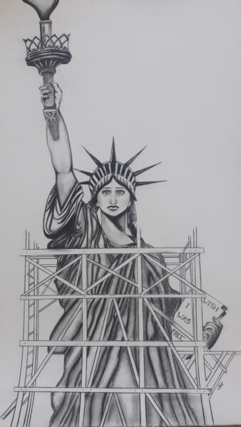 Drawing titled "Wish I was free" by Vsp, Original Artwork, Graphite