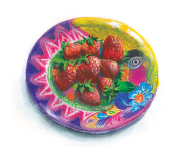 Schilderij getiteld "Strawberry" door Vladimir Tyuryaev, Origineel Kunstwerk, Acryl