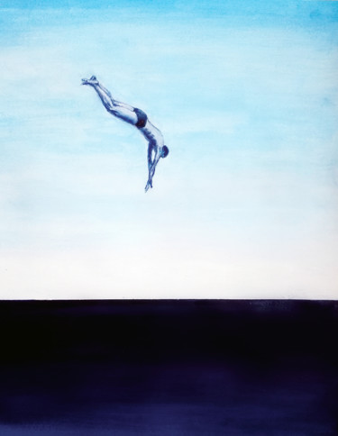 Ζωγραφική με τίτλο "Jump" από Vladimir Tyuryaev, Αυθεντικά έργα τέχνης, Ακρυλικό