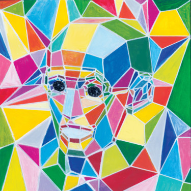 Pittura intitolato "Polygonal man" da Vladimir Tyuryaev, Opera d'arte originale, Acrilico