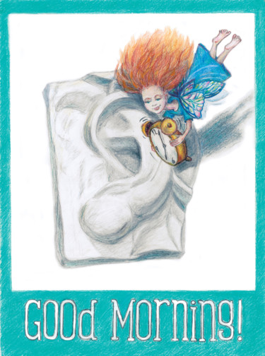 Dibujo titulada "Good Morning fairy" por Vladimir Tyuryaev, Obra de arte original, Lápiz