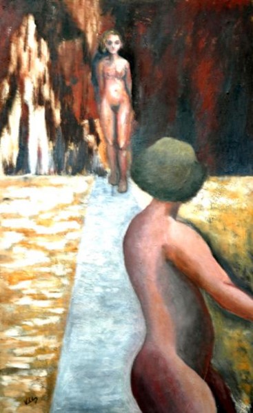 Painting titled "apparition" by Danièle Vuillemin-Coq, Original Artwork