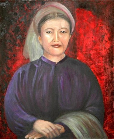 Painting titled "paysanne vietnamien…" by Danièle Vuillemin-Coq, Original Artwork