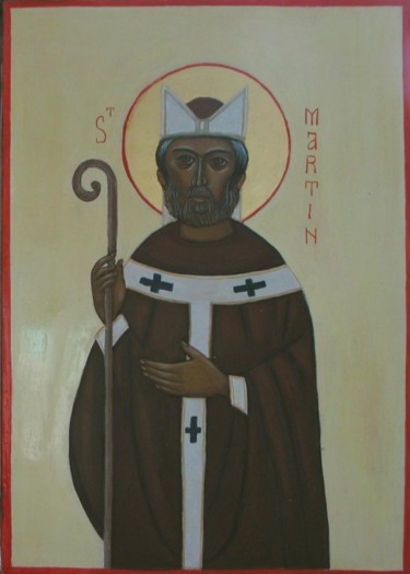 Painting titled "Saint Martin" by Danièle Vuillemin-Coq, Original Artwork, Tempera