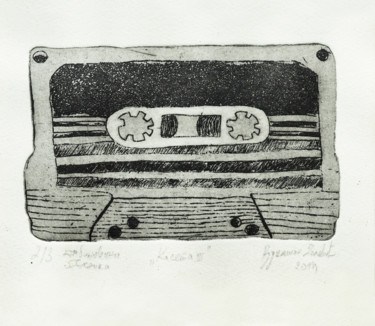 Gravures & estampes intitulée "Cassette 3" par Vukašin Delević, Œuvre d'art originale, Gravure