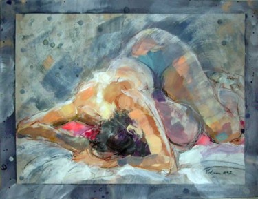 Painting titled "Detresse" by Raluca Vulcan, Original Artwork