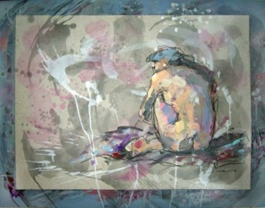 Peinture intitulée "Isolée" par Raluca Vulcan, Œuvre d'art originale