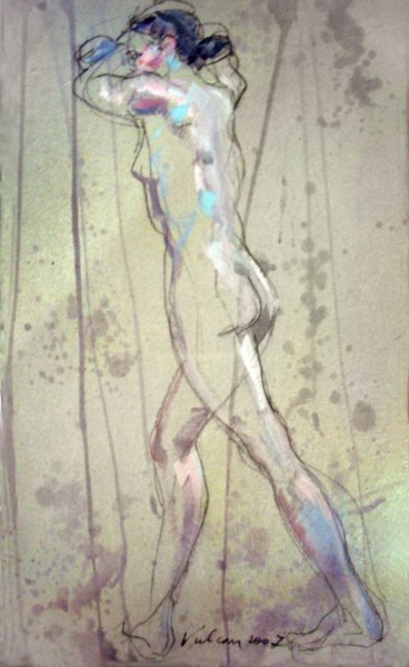 Peinture intitulée "Rideau" par Raluca Vulcan, Œuvre d'art originale
