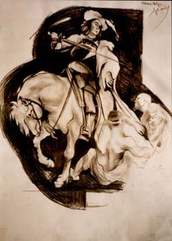 Drawing titled "St. Anthony" by Vulpe Mircea, Original Artwork