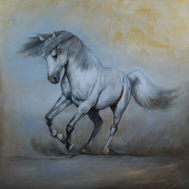 Painting titled ""FREEDOM"" by Elena And Gennady Vylusk (Goshiki), Original Artwork, Oil Mounted on Wood Stretcher frame