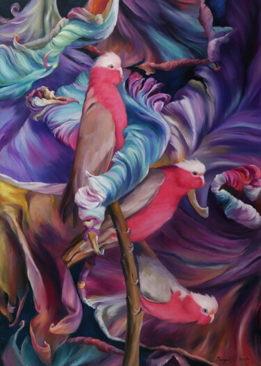 Malerei mit dem Titel ""SURROUNDED BY COLO…" von Elena And Gennady Vylusk (Goshiki), Original-Kunstwerk, Öl Auf Keilrahmen a…