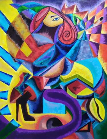 Картина под названием "Walk" - Vyacheslav Semenov, Подлинное произведение искусства, Масло Установлен на Деревянная рама для…