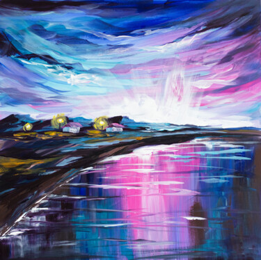 Peinture intitulée "House by the sea, l…" par Elena Vybiranets, Œuvre d'art originale, Acrylique