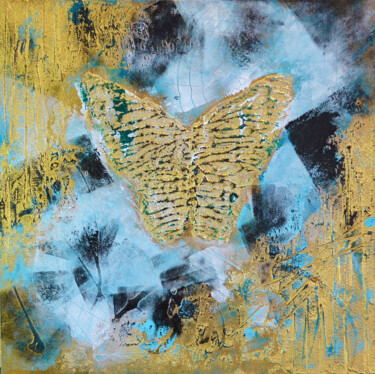 Schilderij getiteld "Butterfly, abstract…" door Elena Vybiranets, Origineel Kunstwerk, Acryl