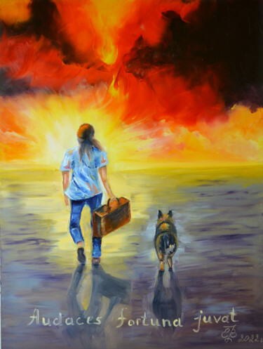 Painting titled "Journey, oil painti…" by Elena Vybiranets, Original Artwork, Oil