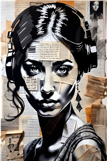 Digitale Kunst getiteld "Portrait of a woman…" door Elena Vybiranets, Origineel Kunstwerk, AI gegenereerde afbeelding