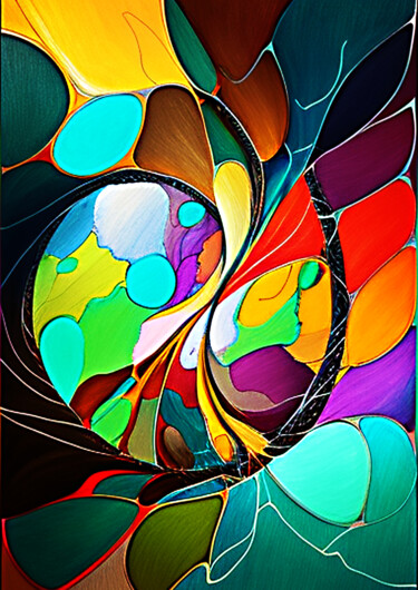 Digital Arts titled "Abstract color" by Vyctoire Sage, Original Artwork, Digital Painting