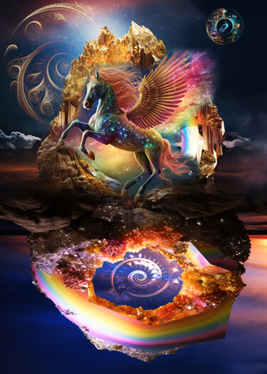 Цифровое искусство под названием "Pegasus" - Vyctoire Sage, Подлинное произведение искусства, Фотомонтаж