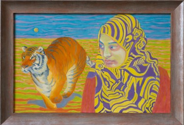 Картина под названием "mystery" - Aleksandra Wójcicka, Подлинное произведение искусства, Масло Установлен на Деревянная пане…
