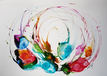 Painting titled "Flow 9" by Wioletta Gancarz, Original Artwork, Acrylic