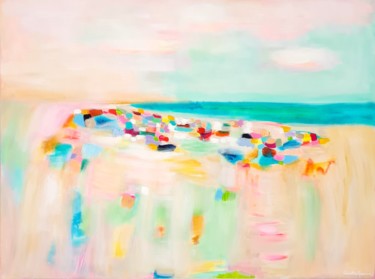 Painting titled "Laguna Beach 2" by Wioletta Gancarz, Original Artwork, Acrylic Mounted on Wood Stretcher frame