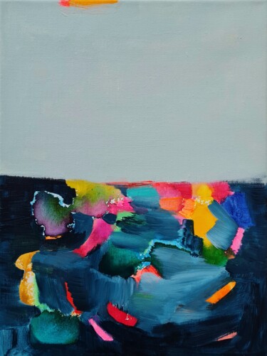 Rainbow Landscape 2 Painting titled "Rainbow Landscape 2" by Wioletta Gancarz, Original Art, Acrylic Mounted on Stretcher frame