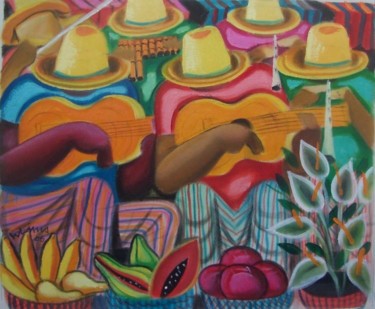 Painting titled "VENDEDORES DE FRUTAS" by W. Lima, Original Artwork
