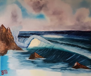 Painting titled "seasight" by Bettie Melieste, Original Artwork, Oil