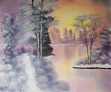 Painting titled "Winter silence" by Bettie Melieste, Original Artwork, Oil