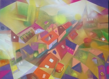 绘画 标题为“Village” 由Wladimir Abramuszkin, 原创艺术品, 丙烯