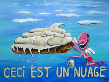 Painting titled "Ceci est un nuage A…" by Wabyanko, Original Artwork, Acrylic