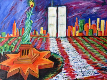 Peinture intitulée "New York Manhattan…" par Wabyanko, Œuvre d'art originale, Acrylique