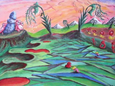 Schilderij getiteld "Rice crisis" door Wabyanko, Origineel Kunstwerk, Acryl