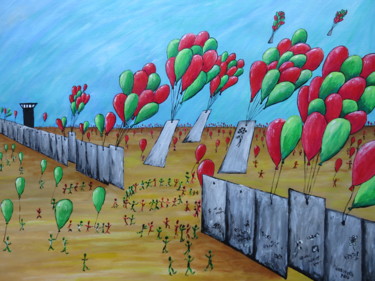 Painting titled "Wall and Peace ball…" by Wabyanko, Original Artwork, Acrylic
