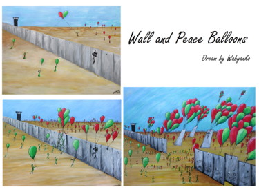 Arte digital titulada "Wall and peace ball…" por Wabyanko, Obra de arte original, Pintura Digital