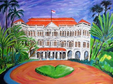 Malarstwo zatytułowany „Raffles Hotel Singa…” autorstwa Wabyanko, Oryginalna praca, Akryl