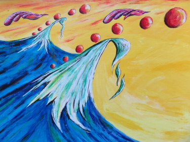 Картина под названием "Tsunami Dream Wave" - Wabyanko, Подлинное произведение искусства, Акрил