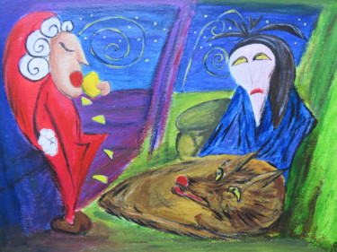 Peinture intitulée "In train with Santa…" par Wabyanko, Œuvre d'art originale, Acrylique