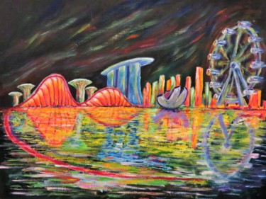 Painting titled "Singapore Gardens b…" by Wabyanko, Original Artwork, Acrylic