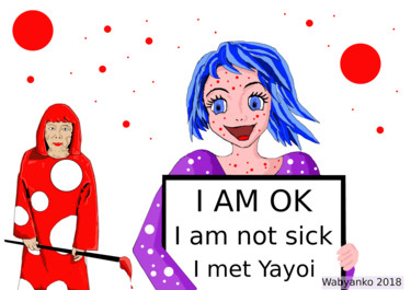 "I am OK I met Yayoi…" başlıklı Dijital Sanat Wabyanko tarafından, Orijinal sanat, Dijital Resim