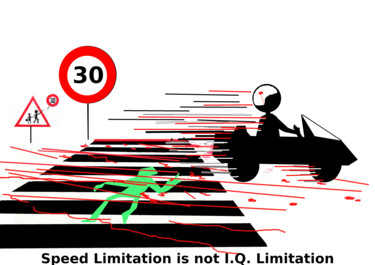 Digital Arts titled "Road safety IQ spee…" by Wabyanko, Original Artwork, Digital Painting