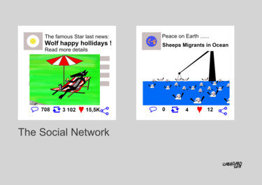 Arte digitale intitolato "Top Social Network…" da Wabyanko, Opera d'arte originale, Pittura digitale