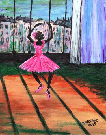 Malarstwo zatytułowany „Dancer black swan” autorstwa Wabyanko, Oryginalna praca, Akryl