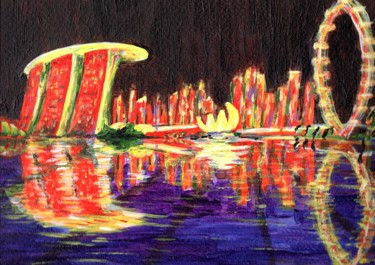 Pintura titulada "Singapore Autumn Se…" por Wabyanko, Obra de arte original, Acrílico