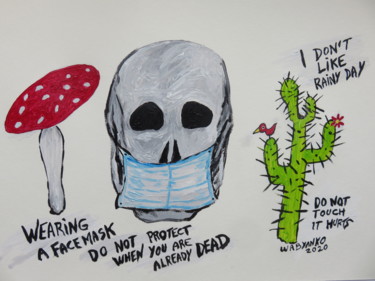 Malerei mit dem Titel "Mask do not Protect…" von Wabyanko, Original-Kunstwerk, Acryl