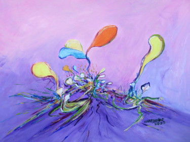 Painting titled "Abstract Balloons V…" by Wabyanko, Original Artwork, Acrylic