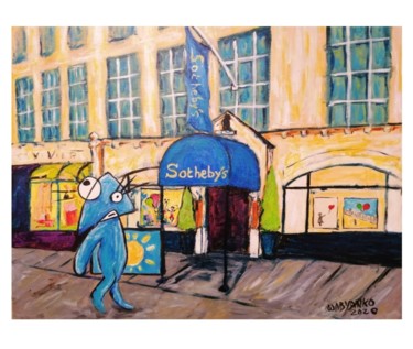 Painting titled "Sotheby's entrance…" by Wabyanko, Original Artwork, Acrylic