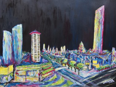Painting titled "Singapore Ion Orcha…" by Wabyanko, Original Artwork, Acrylic