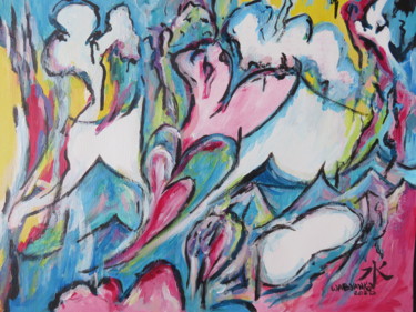 Malerei mit dem Titel "Water abstraction" von Wabyanko, Original-Kunstwerk, Acryl